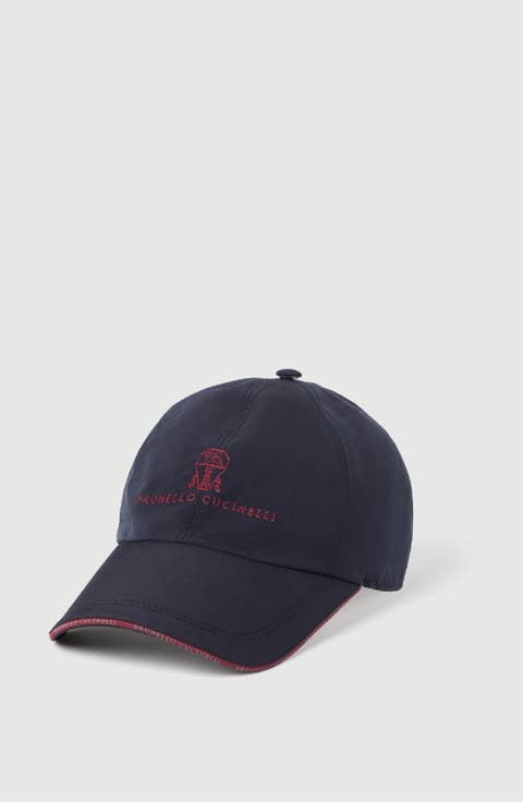 Water-resistant microfiber baseball cap with embroidered logo