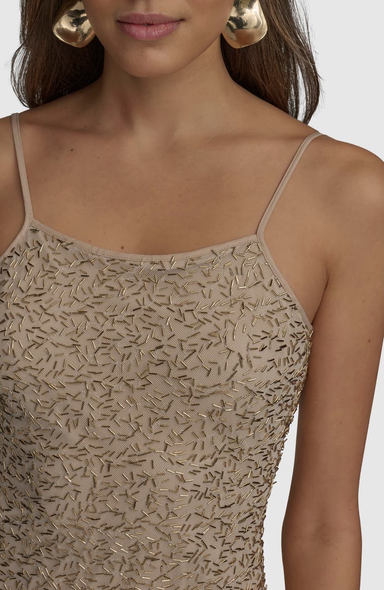 Donna Karan New York Bugle Beaded Slipdress, Alternate, color, 