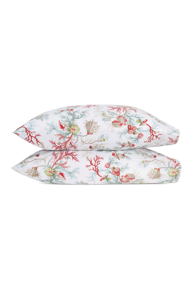 Del Tesoro 500 Thread Count Cotton Percale Set of 2 Pillowcases, Main, color, CORAL