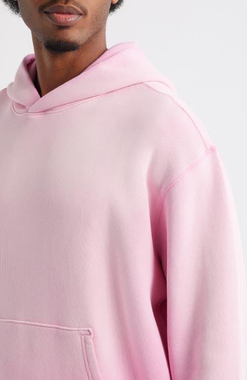 Elwood Core Oversize Organic Cotton Brushed Terry Hoodie In Pink