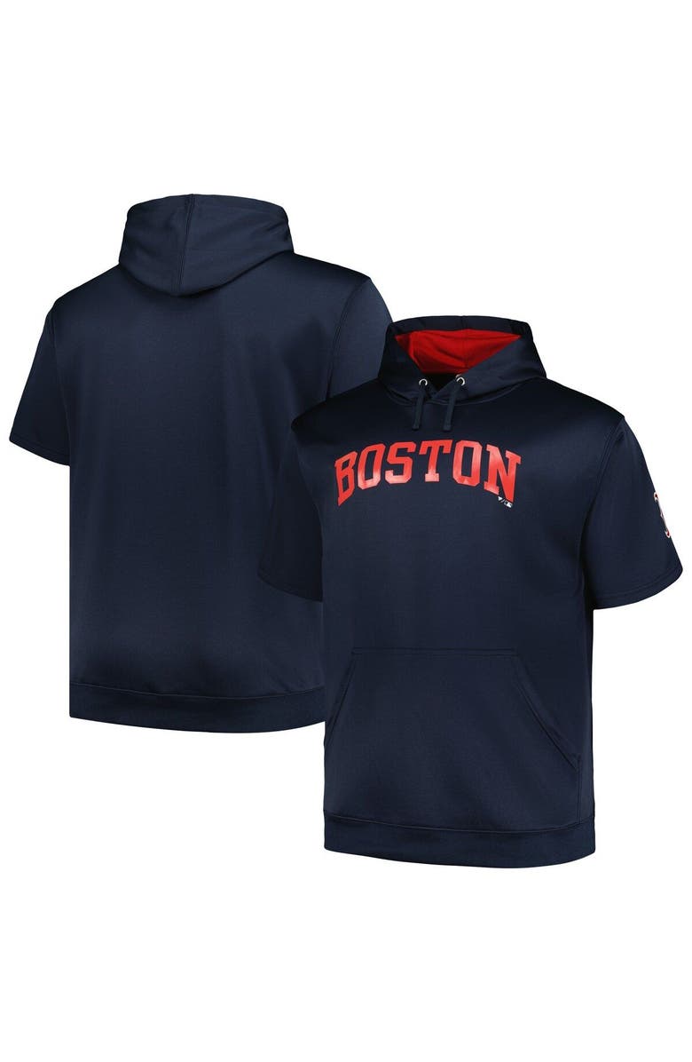 PROFILE Men's Profile Navy Boston Red Sox Big & Tall Contrast Short Sleeve Pullover Hoodie, Main, color, Navy