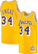 Mitchell & Ness Men's Mitchell & Ness Shaquille O'Neal Gold Los Angeles Lakers 1996/97 Hardwood Classics Authentic Jersey