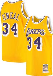 Mitchell & Ness Men's Mitchell & Ness Shaquille O'Neal Gold Los Angeles Lakers 1996/97 Hardwood Classics Authentic Jersey