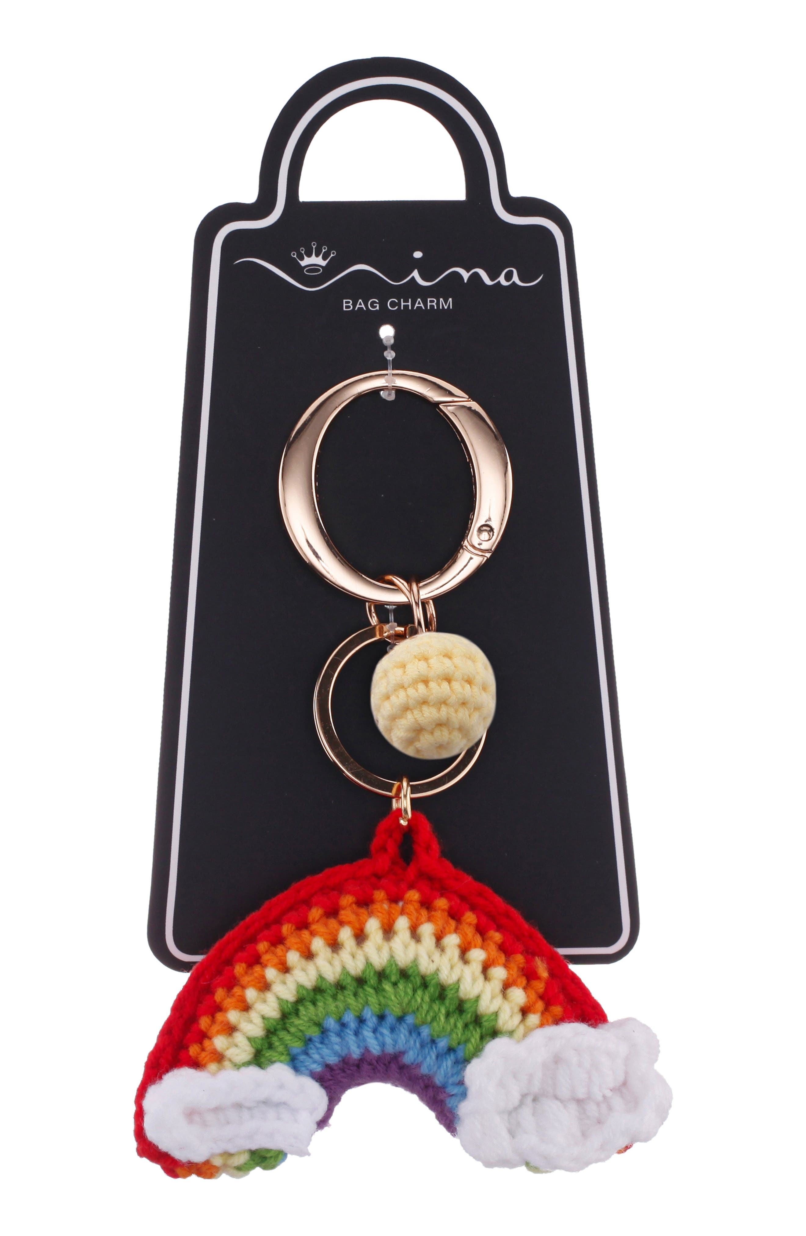 Nina Rainbow Bag Charm, Alternate, color, Rainbow Multi