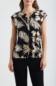 AK ANNE KLEIN Print Dolman Sleeve Top
