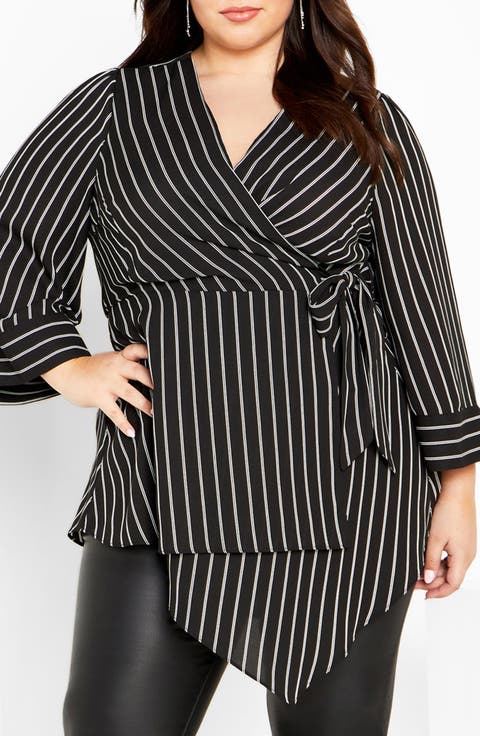 Jemma Leopard Print Wrap Tunic Top (Plus)