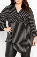 City Chic Jemma Leopard Print Wrap Tunic Top