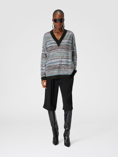 Shop Missoni Oversized V-neck Sweater With Sequins In Multicoloured