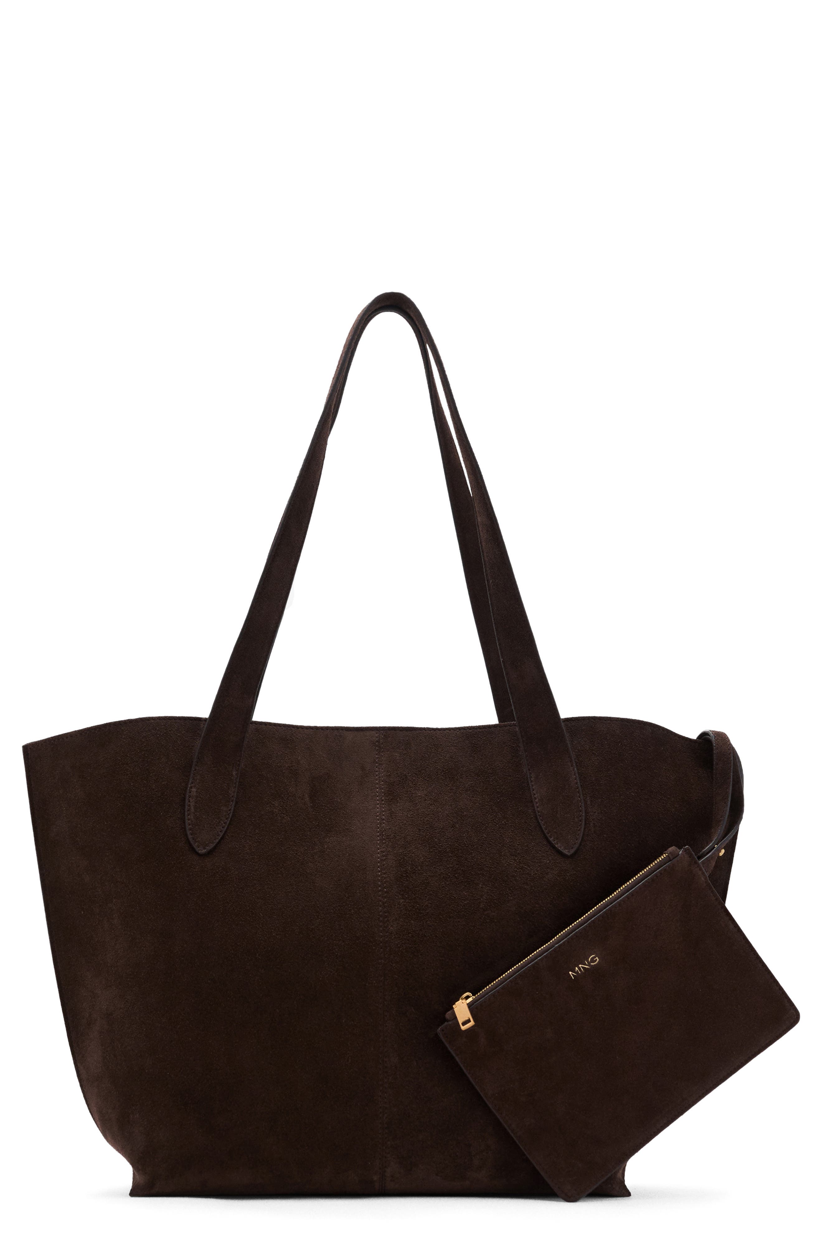MANGO Suede Shopper Bag, Main, color, 