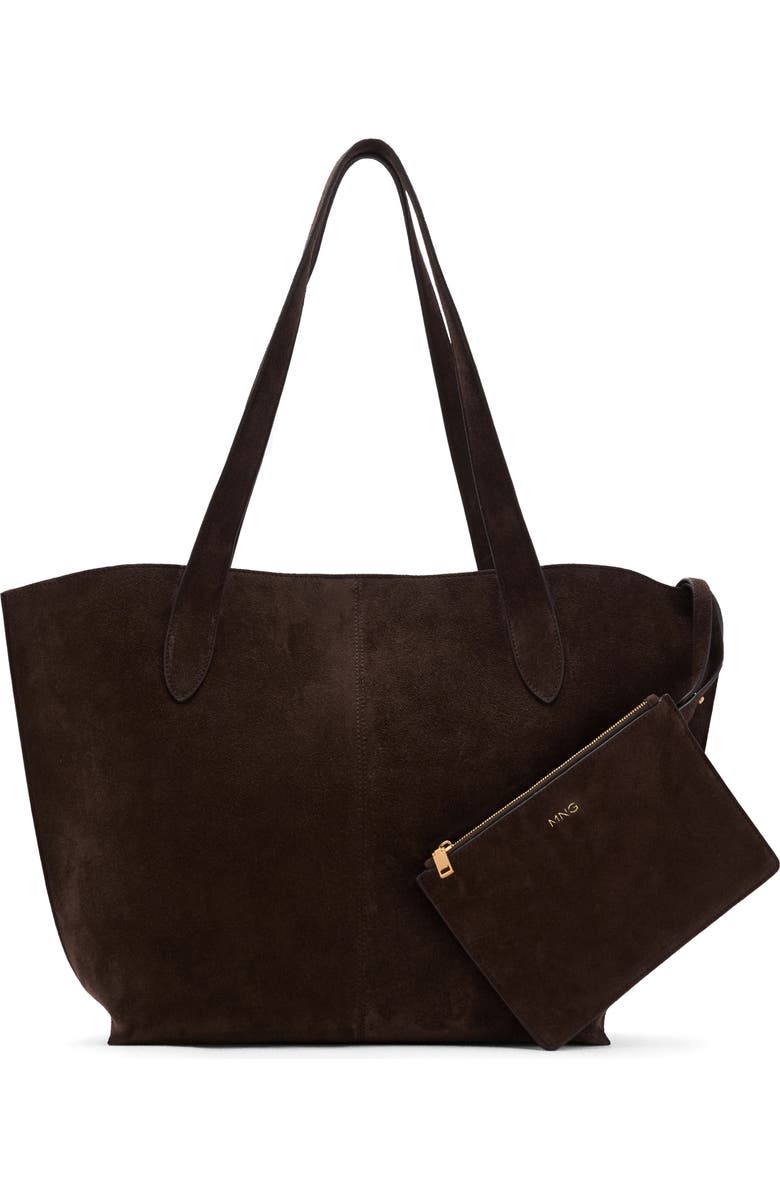 MANGO Suede Shopper Bag, Main, color,