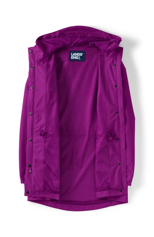 Shop Lands' End Squall Packable Waterproof Raincoat In Royal Magenta
