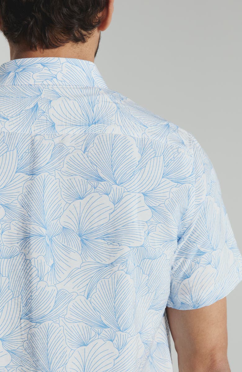7 Diamonds Linden Floral Short Sleeve Button-Up Shirt, Alternate, color, Light Blue