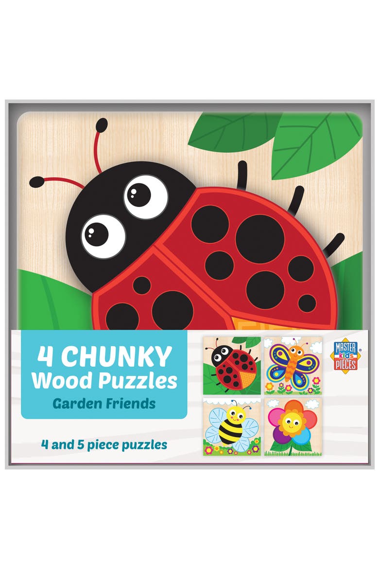 Garden Wood Puzzles 4-Pack, Main, color, Multicolor