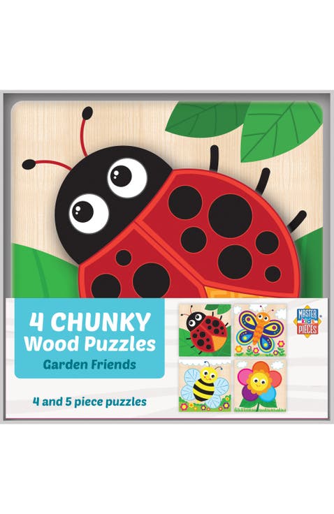 Garden Wood Puzzles 4-Pack