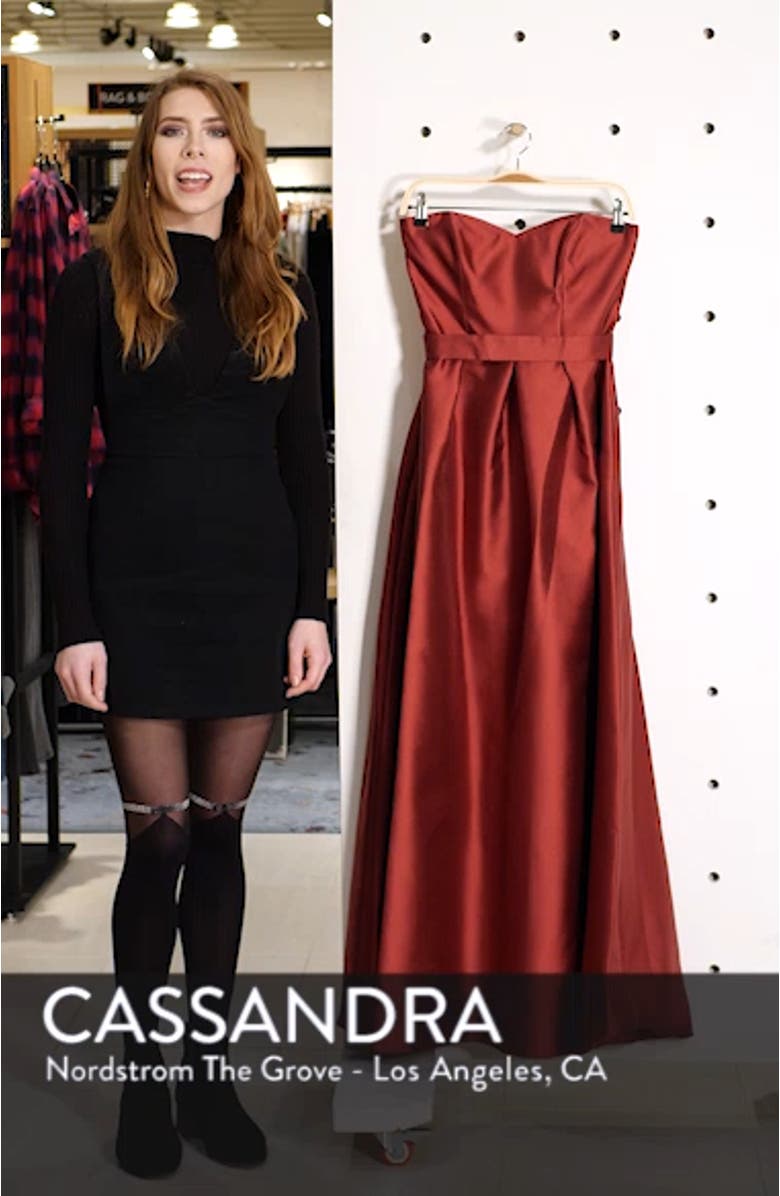 Strapless Satin Twill A-Line Gown, sales video thumbnail