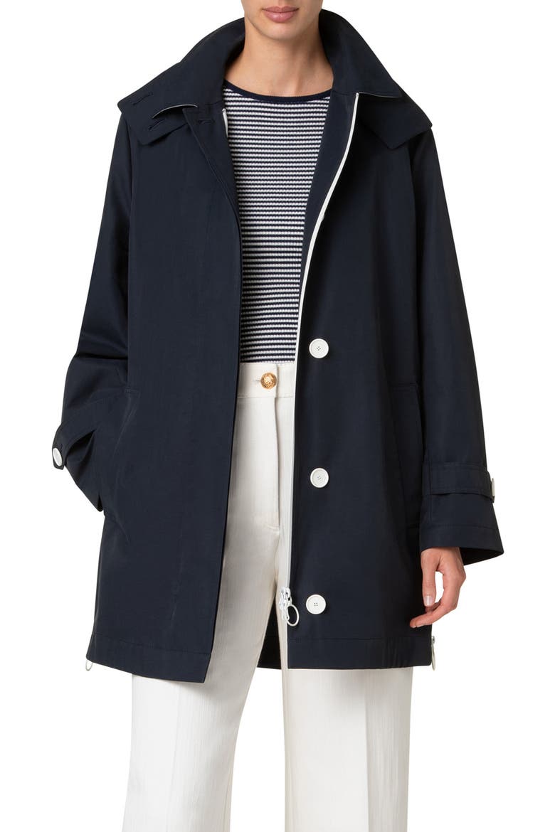 Water Repellent Fisherman Parka, Main, color, NAVY