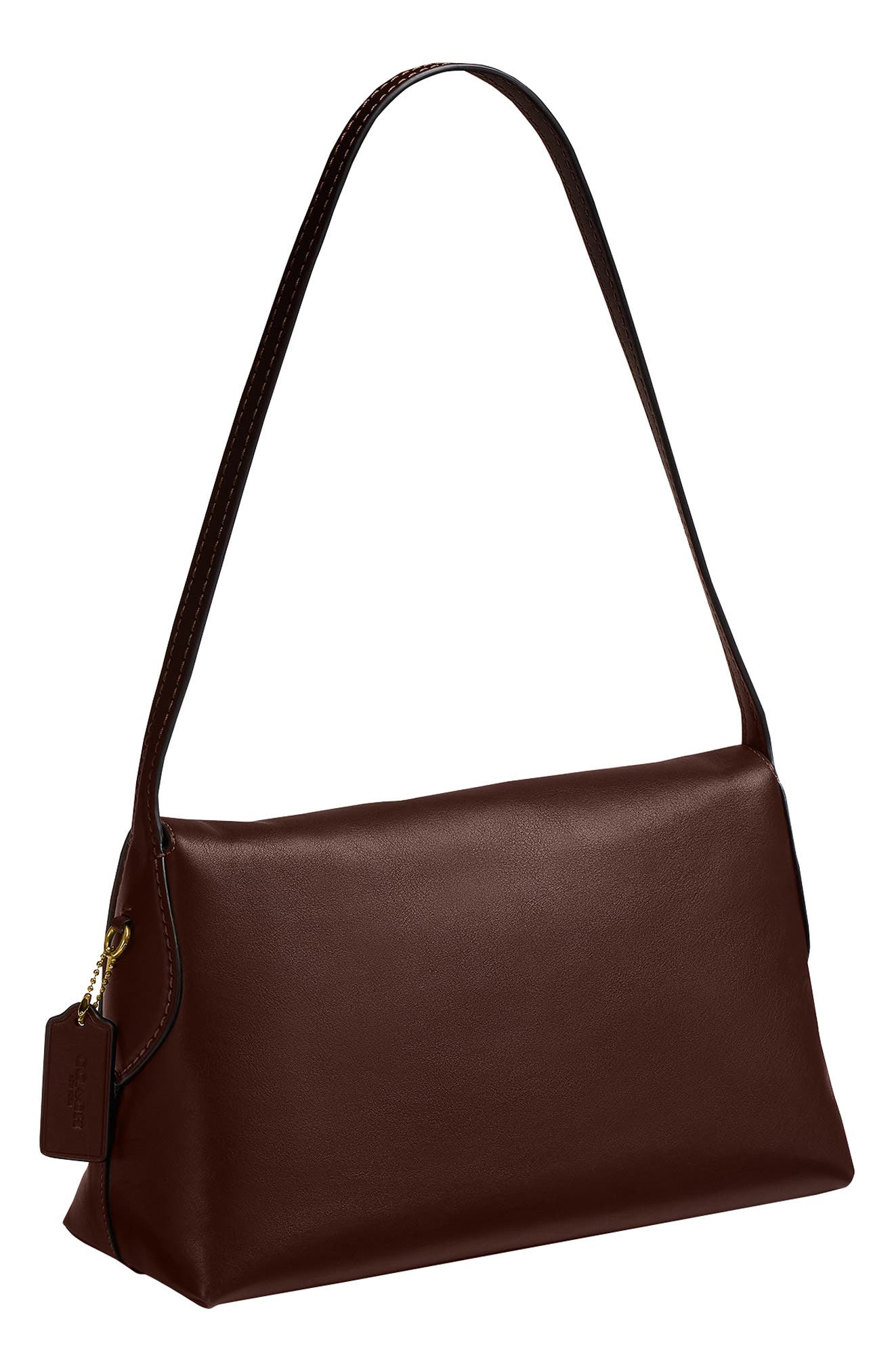 COACH Chelsea 30 Natural Grain Leather Shoulder Bag, Alternate, color, B4/Maple