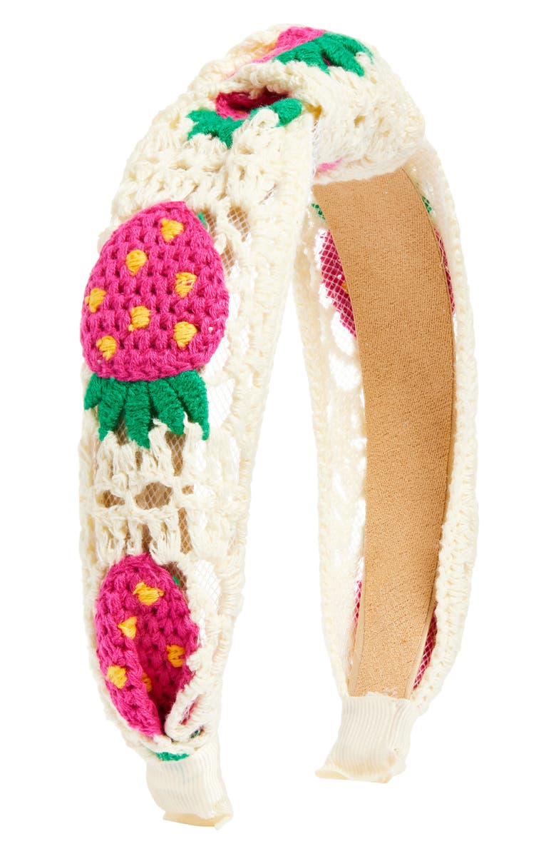 Cara Kids' Crochet Strawberry Headband, Main, color, 