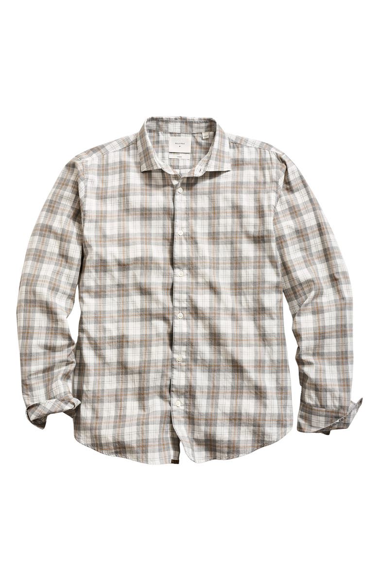 Billy Reid Hutcheson Plaid Cotton Button-Up Shirt, Main, color, Grey Multi