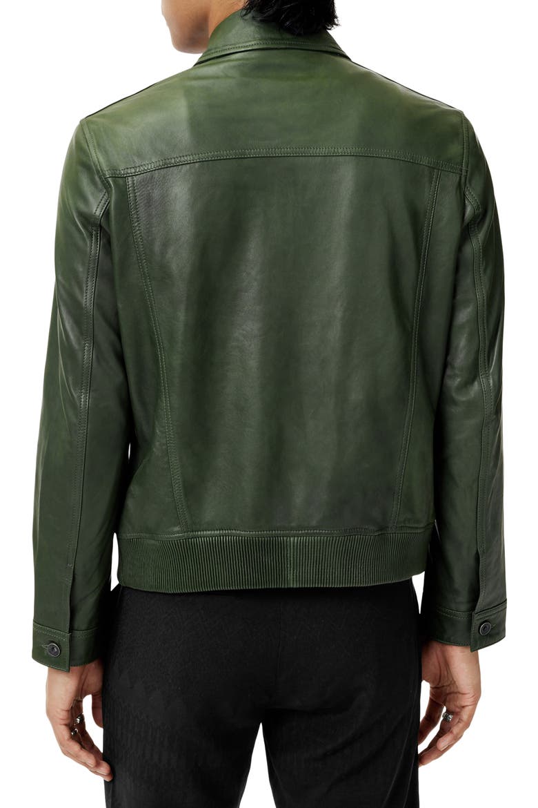 Kai Leather Aviator Jacket, Alternate, color, MOSS