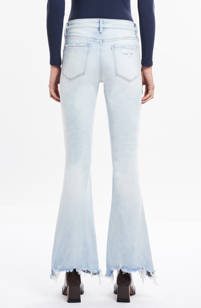 Bayeas Angela Ripped Chew Hem Flare Jeans, Alternate, color, Light Blue