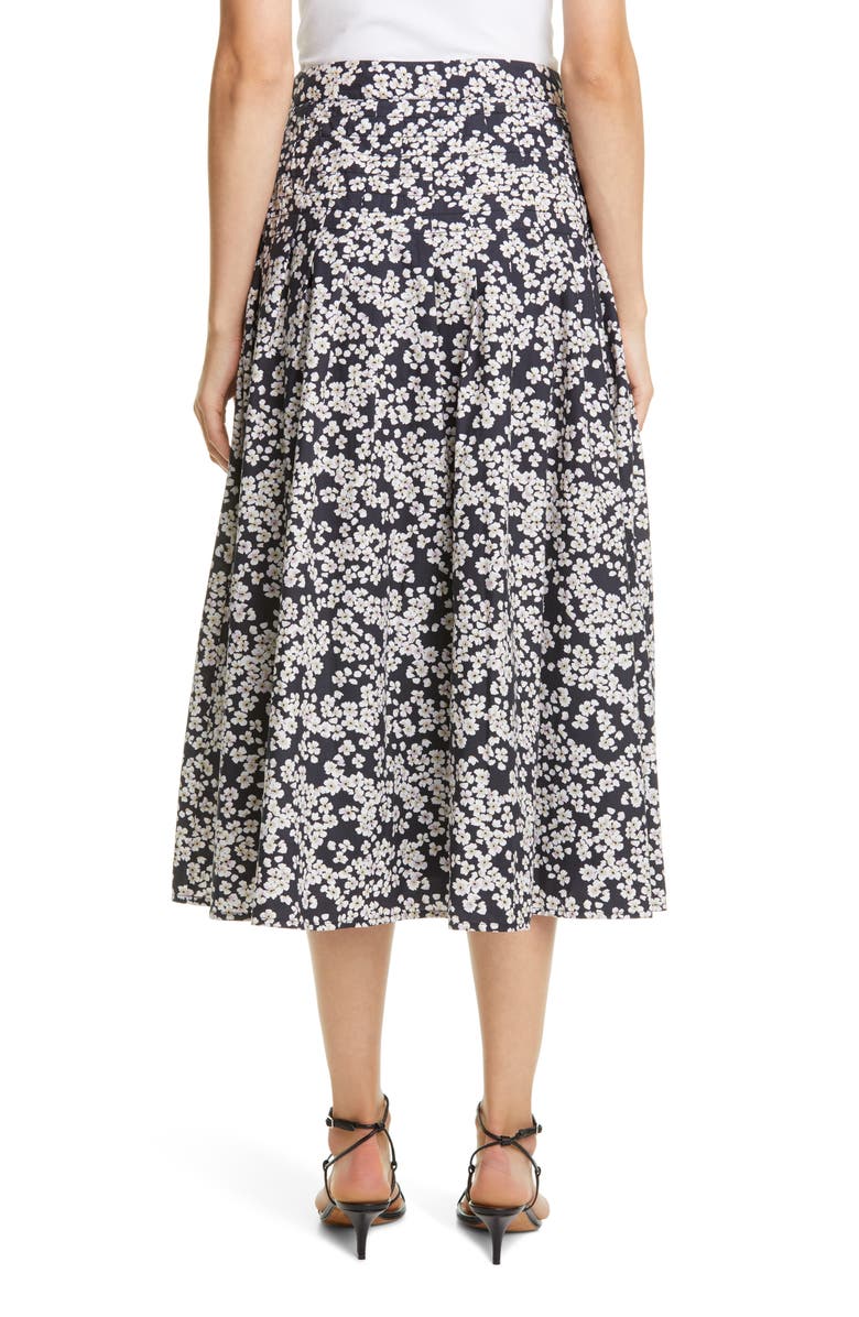 Merlette Harper Floral Pleated A-Line Midi Skirt, Alternate, color,