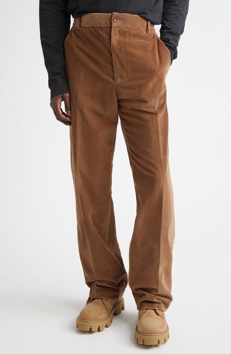 Moncler Corduroy Trousers, Main, color, Brown