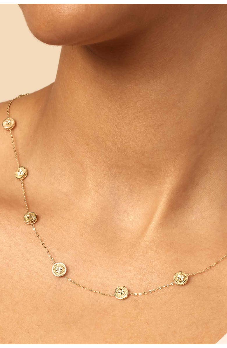 Oradina 14K Yellow Gold Roma Station Necklace, Alternate, color,