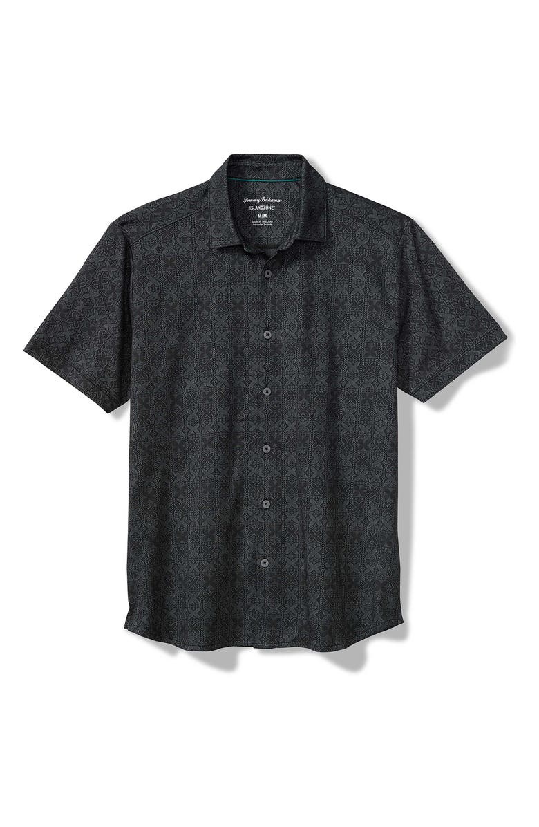 Tommy Bahama Palm Fresco Tiles IslandZone<sup>®</sup> Camp Shirt, Main, color, Glass Bottle
