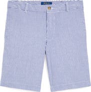Polo Ralph Lauren Kids' Pinstripe Flat Front Stretch Cotton Chino Shorts