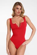 Popilush Shapewear Seamless Modal Henley Tank Bodysuit
