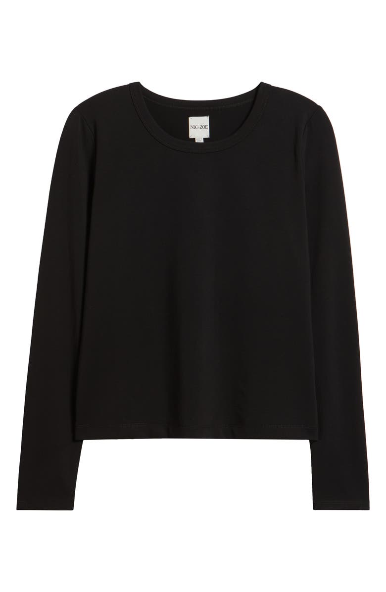 NIC+ZOE Perfect Knit Long Sleeve Top, Alternate, color, Black Onyx