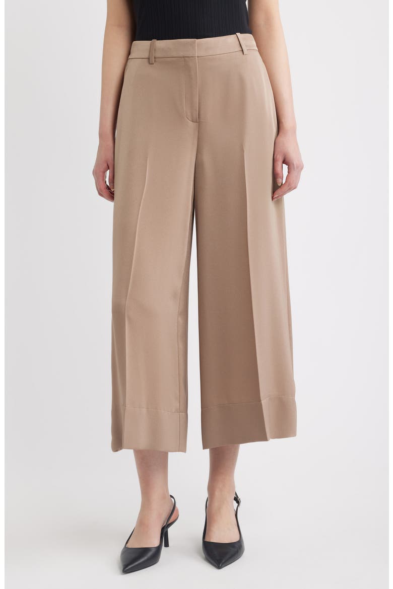 Wide Leg Satin Culottes, Main, color, MOCHA TAUPE - 2QC