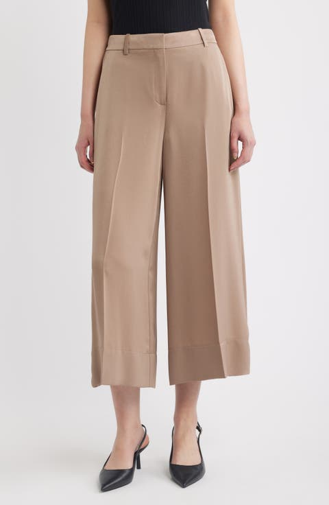 Wide Leg Satin Culottes