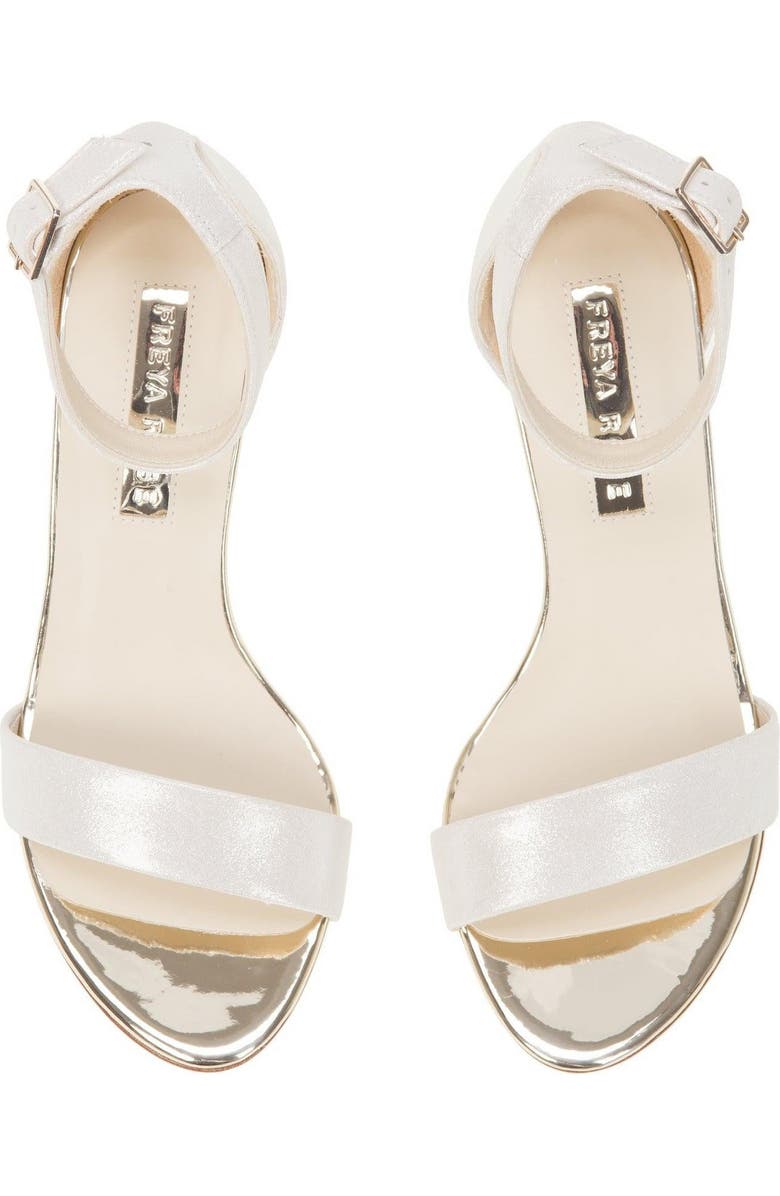 Freya Rose Martene Midi Ankle Strap Pearl Heel Sandal, Alternate, color, Champagne