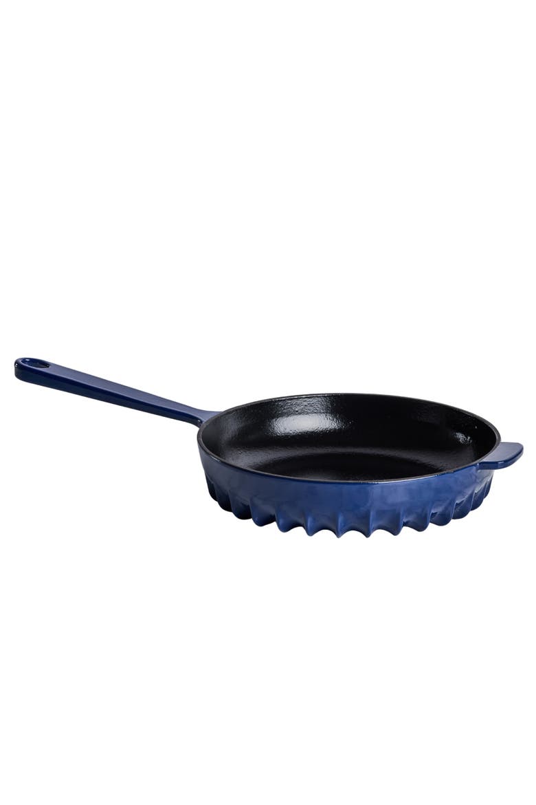 Rapid Heat Enameled Cast Iron Frying Pan - No Lid Included, Main, color, Oxford Blue