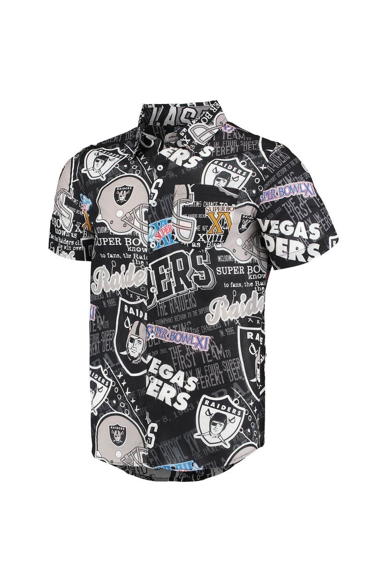 Men's FOCO Black Las Vegas Raiders Thematic Button-Up Shirt, Alternate, color, Black
