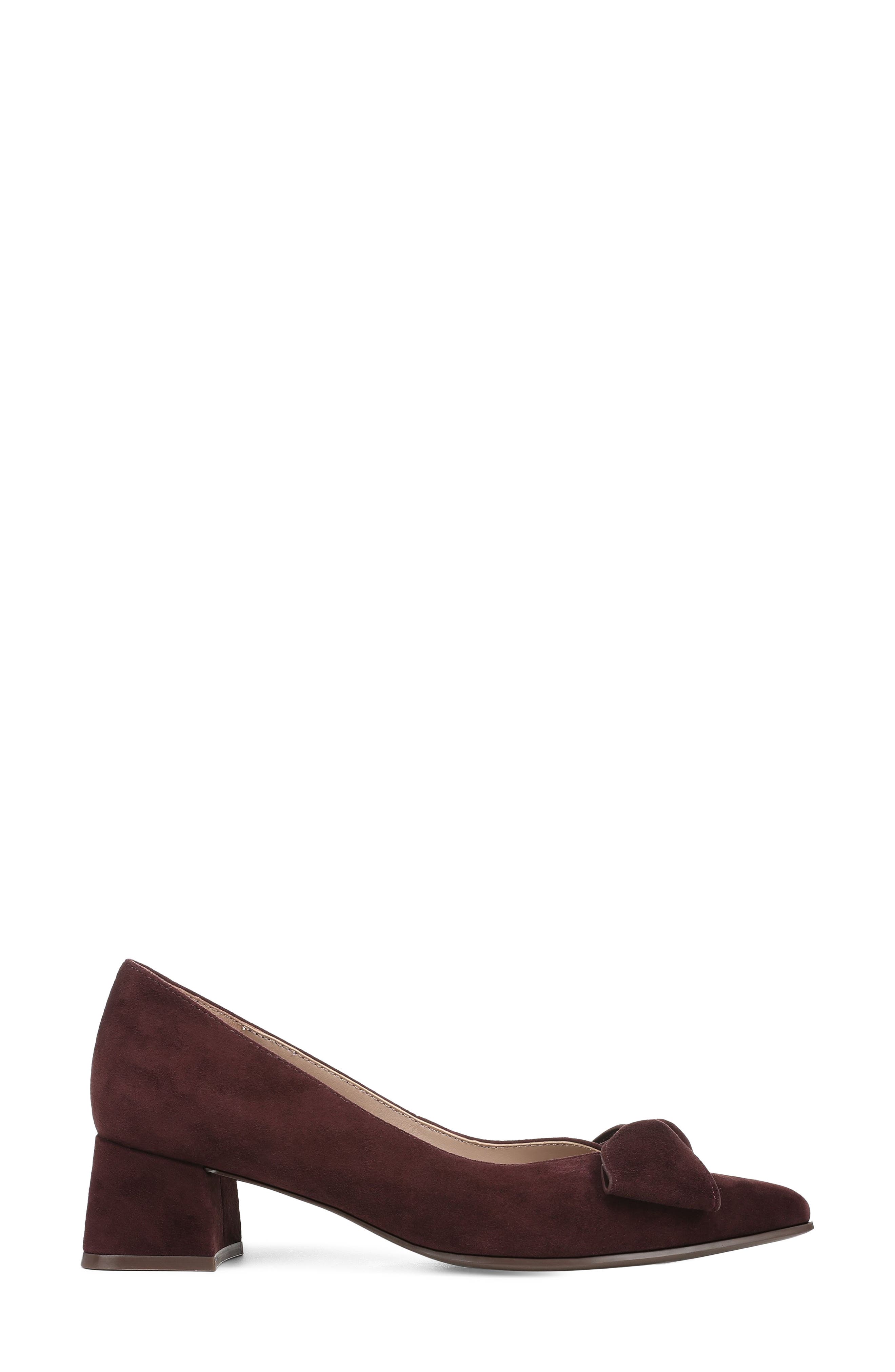 Mavis Bow Pointed Toe Pump, Alternate, color, SMOKY SANGRIA SUEDE