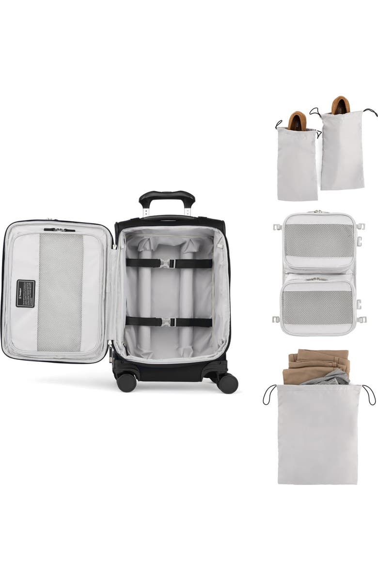 TRAVELPRO Versapack + Lightweight Softside Expandable 20" Compact Carry On Spinner Luggage, Alternate, color, Black