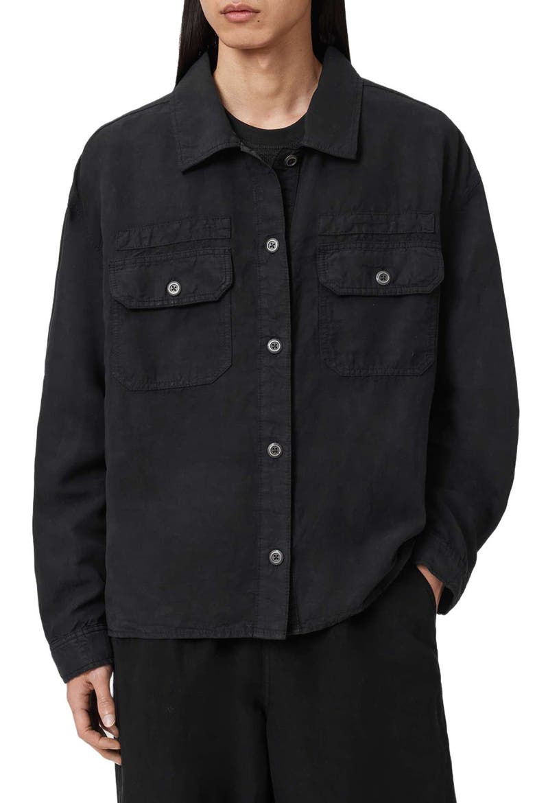 Korten Relaxed Fit Shacket, Main, color, BLACK