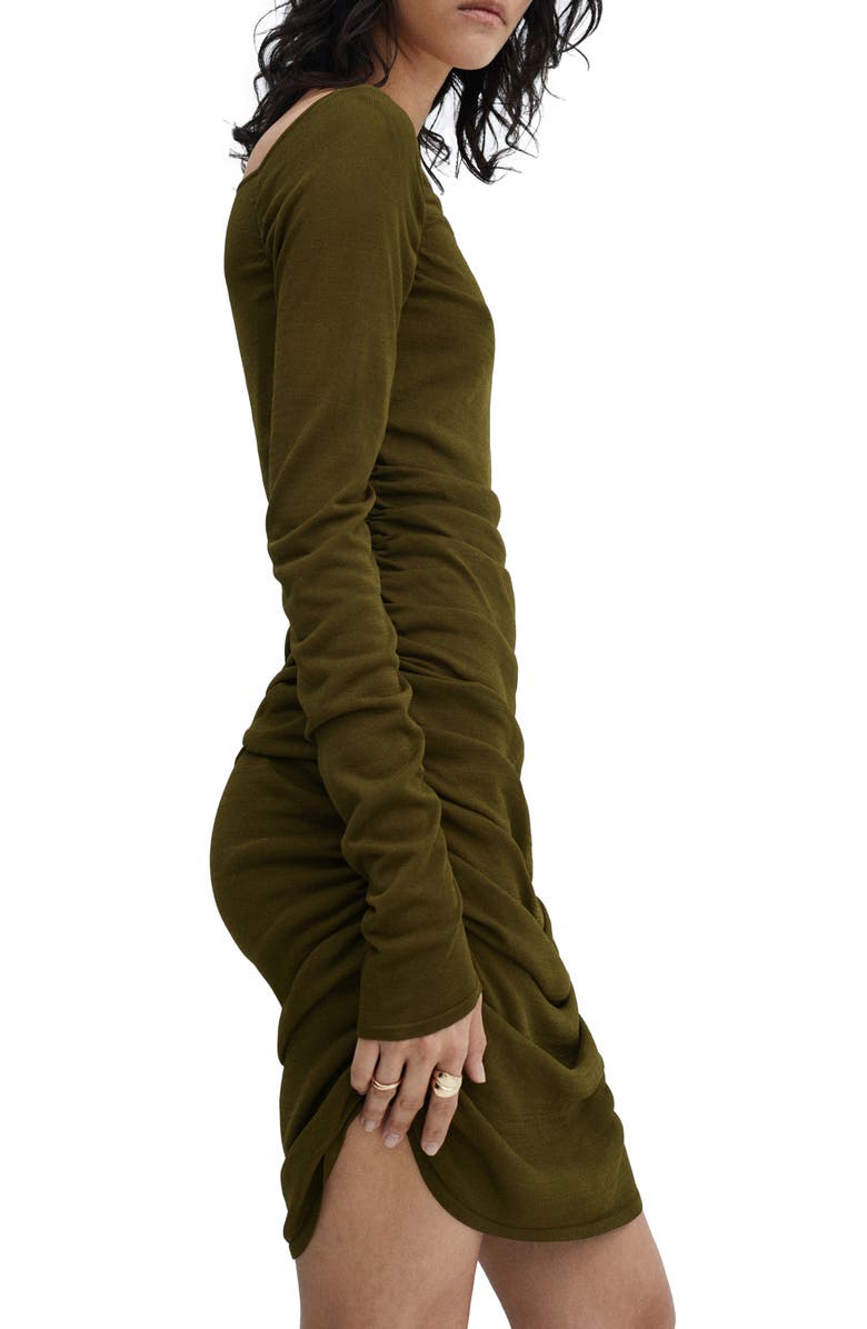 MANGO Glow Ruched Long Sleeve Minidress, Alternate, color, 