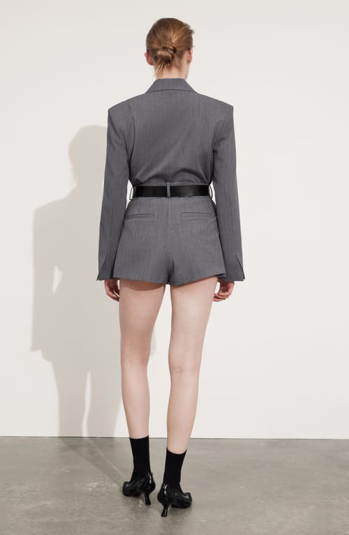 & Other Stories Pleated High Waist Shorts In Grey Medium Dusty