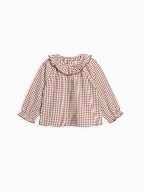 Kendi Shirley Poplin Ruffle Collar Shirt In Multi