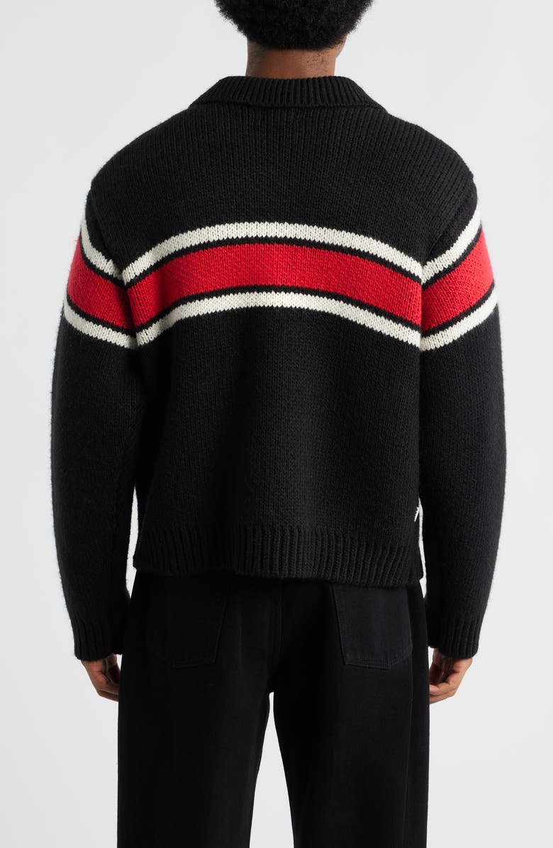 Obey Bernard Zip Cardigan, Alternate, color, Black