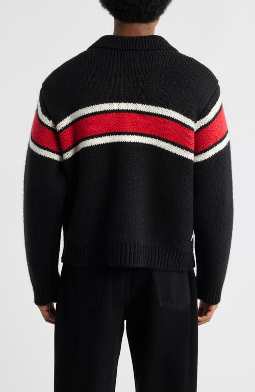 Obey Bernard Zip Cardigan In Black