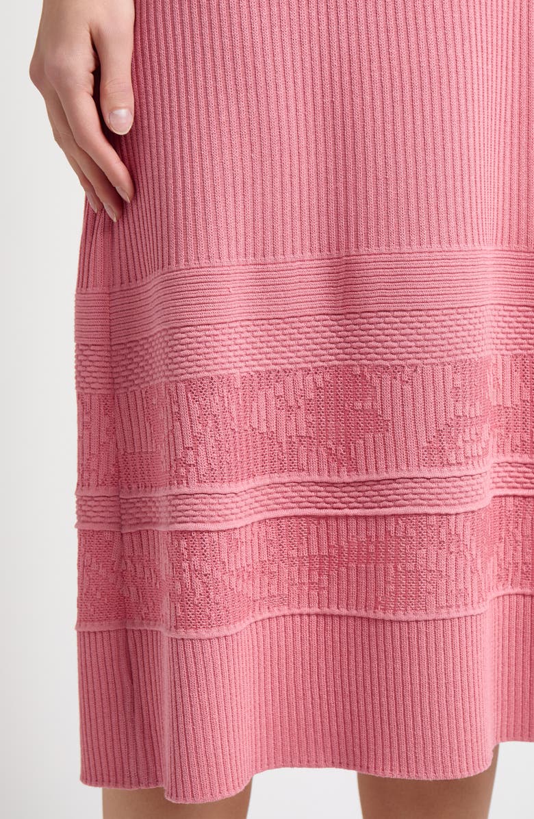 Misook Mixed Stitch Sweater Dress, Alternate, color, Honey Suckle