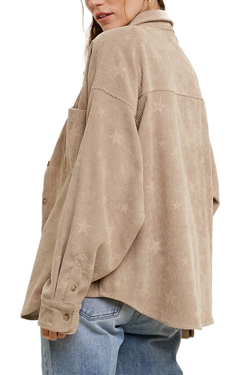 WISHLIST Star Corduroy Shirt Jacket, Alternate, color, Mocha