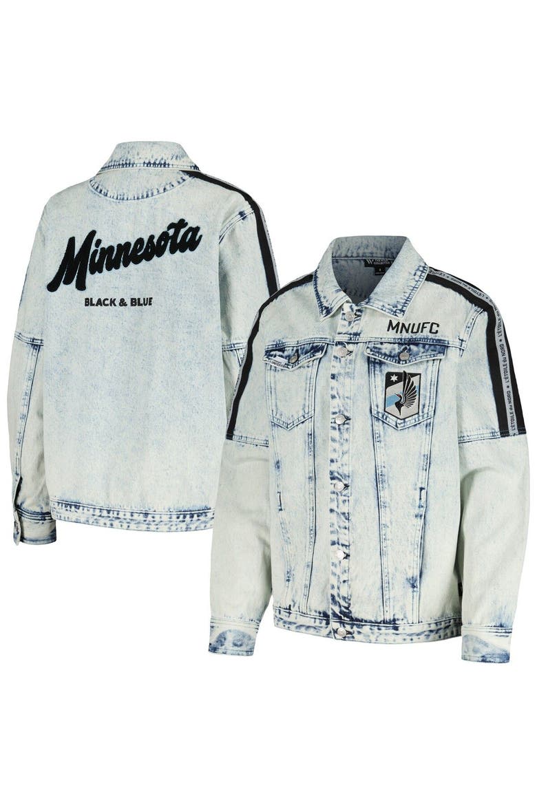 Women's The Wild Collective Blue Minnesota United FC Denim Button-Up Jacket, Main, color, Blue