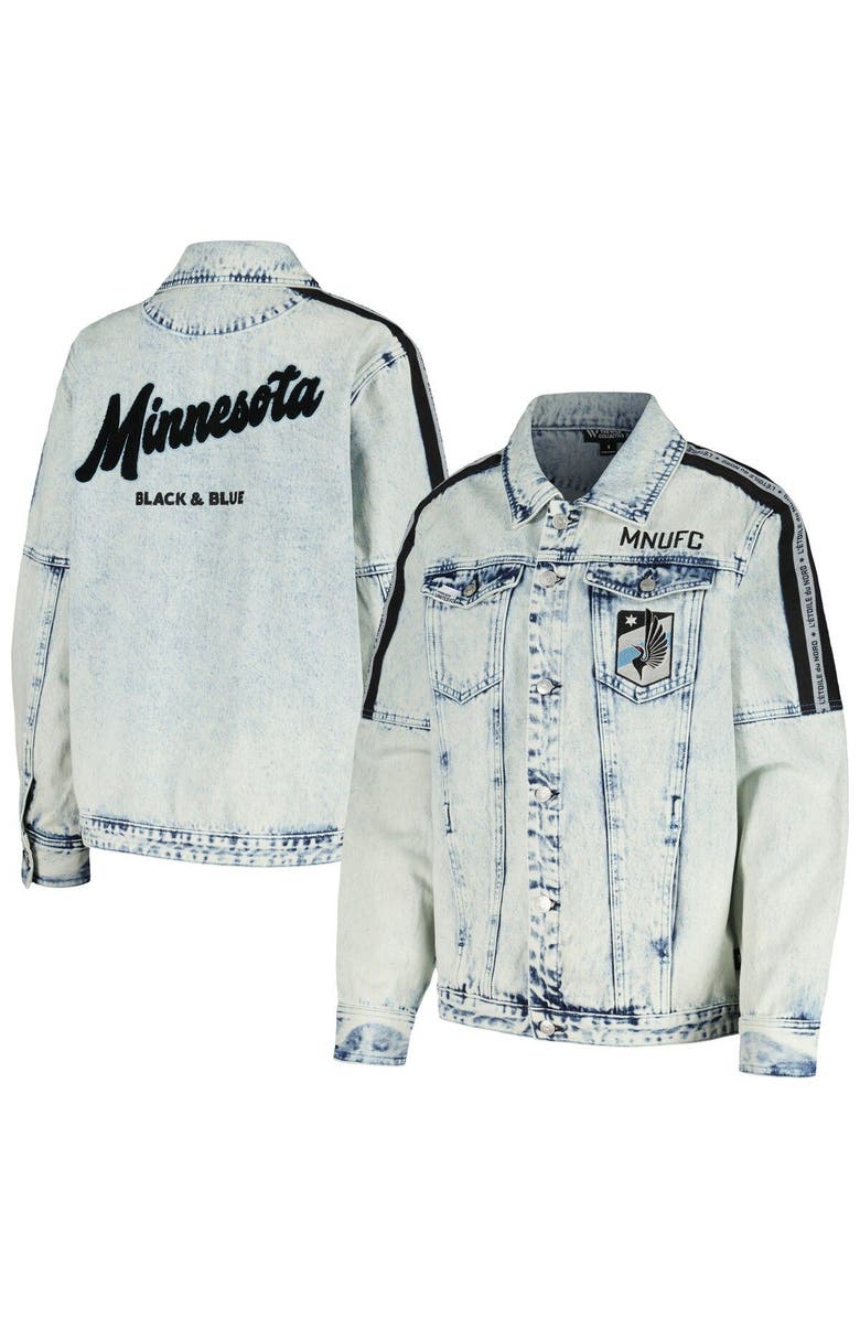 THE WILD COLLECTIVE Women's The Wild Collective Blue Minnesota United FC Denim Button-Up Jacket, Main, color, Blue