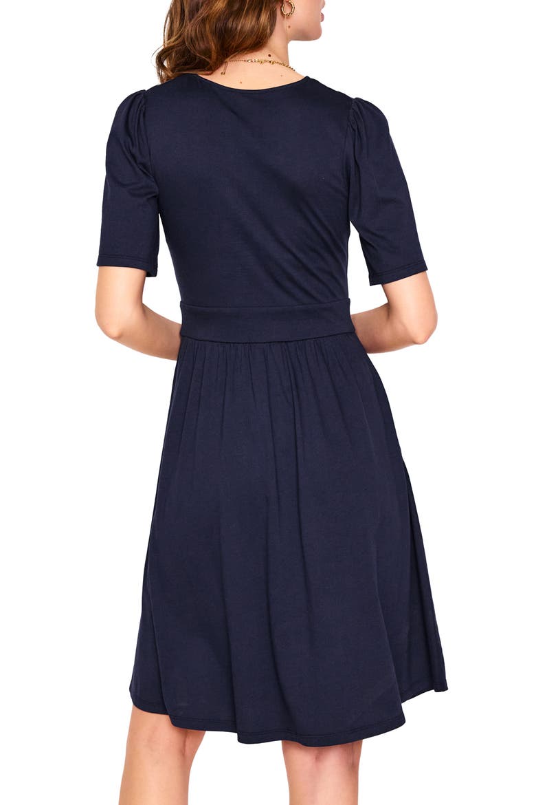 Louisa Cotton Blend Jersey Dress, Alternate, color, NAVY